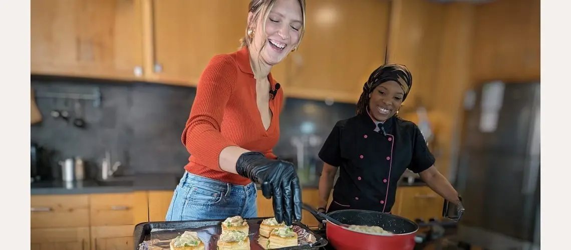 Cooking in an Arc apartment kitchen